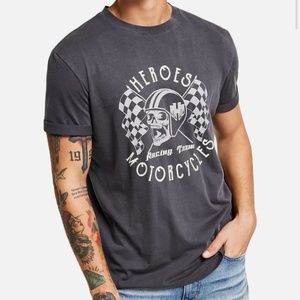NWT Heroes Motors - Mens Cotton Skull Grey T-Shirt - Size XL